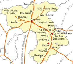 Valle Isarco karta dolaska
